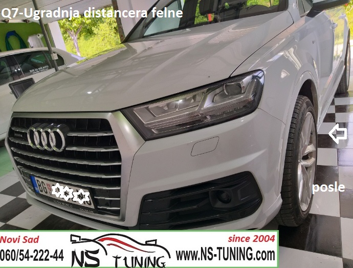 Audi q7 2017 distanceri felne 5x112 66.5 20mm produzeni srafovi m14x1.5 ugradnja montaza novi sad ns tuning